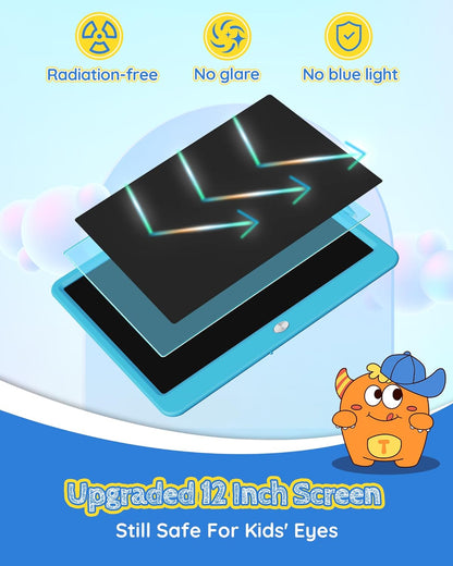 TEKFUN LCD Writing Tablet for Kids Boys Toys, 12 Inch Erasable Doodle Board Colorful Doodle Pad