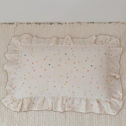 BuLuTu Kids Toddler Pillowcases Muslin Cotton Toddler Pillow Cases Colorful Dots Pattern, Girls
