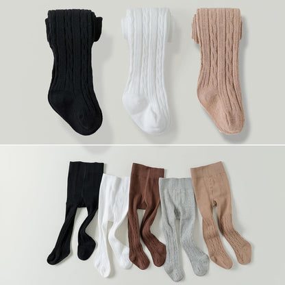 EPEIUS Baby Girl Tights Thick Cable Knit Leggings Stockings Cotton Pantyhose for Newborn Infant