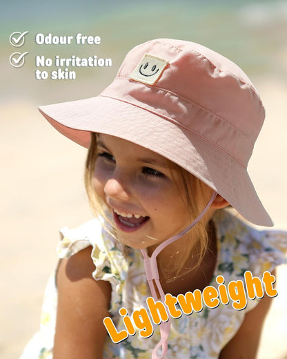 FURTALK Baby Sun Hat Smile Face Toddler Boys Girls Bucket Hat 0-5 Years Kids UPF 50+ Sun Protection
