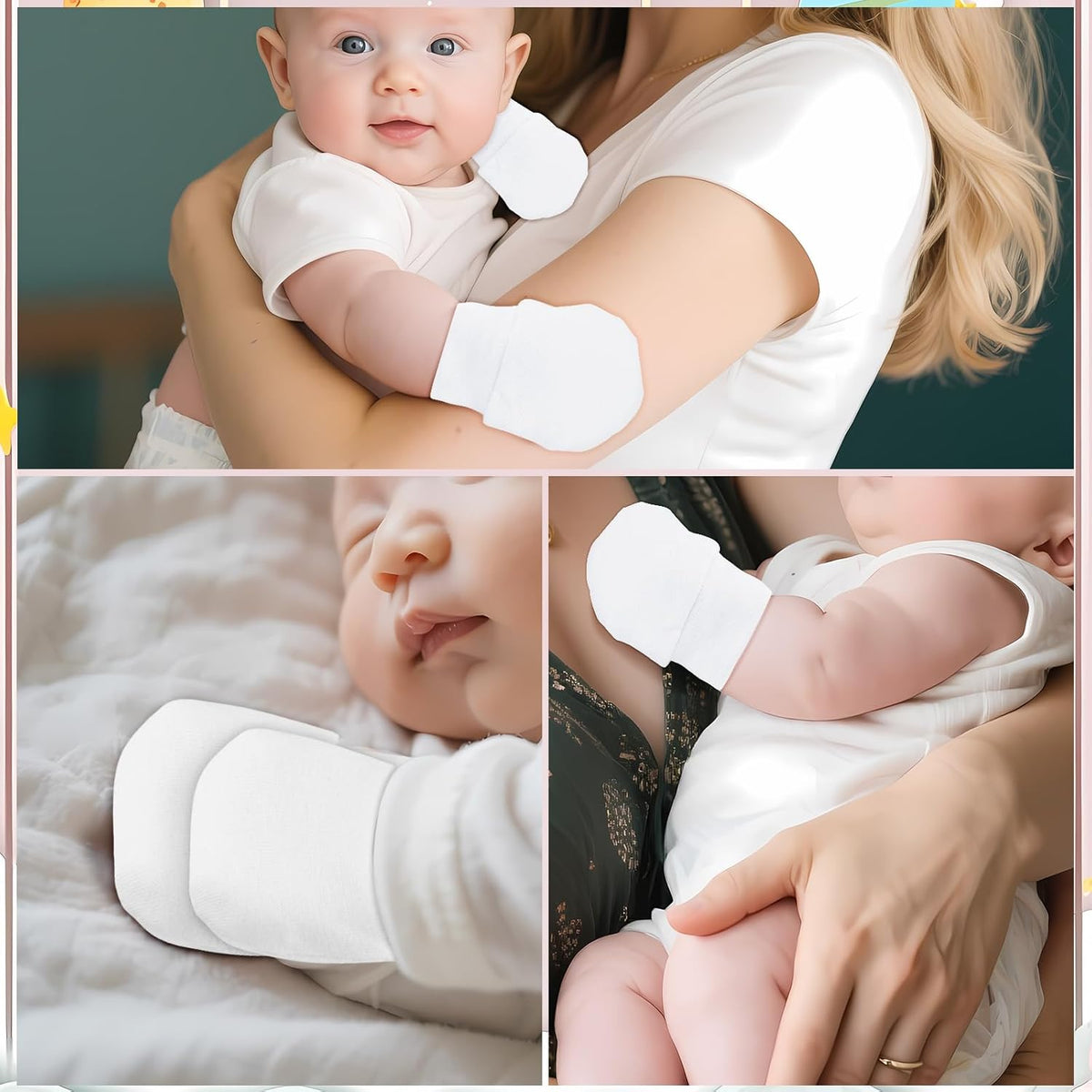 No Scratch Baby Mittens Newborn Infant Toddler Mittens Soft Elastic Wrist Gloves Mitten for 0-6