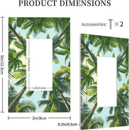 Summer Sky Coconut Palms Trees Green Plants Leaf Decorative Outlet Covers 1 Gang Single Rocker