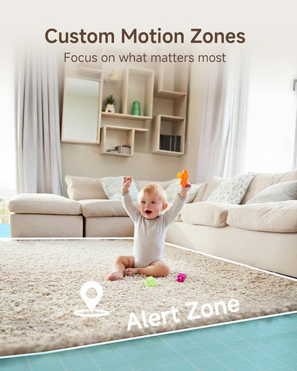 ARENTI Smart Baby Monitor with Camera and Audio, 1080P PTZ Camera with 5-inch Screen, Free