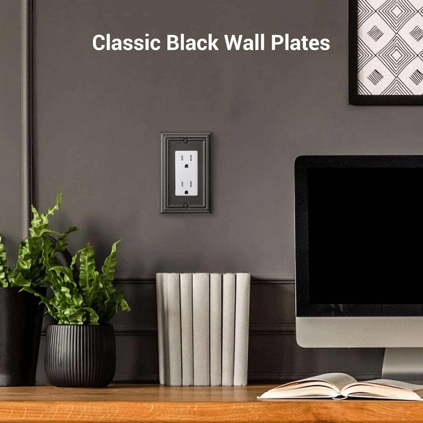 DEWENWILS Metel Decorator Outlet Cover, 4-Pack Wall Plates for Electrical Outlets, GFCI, Dimmer