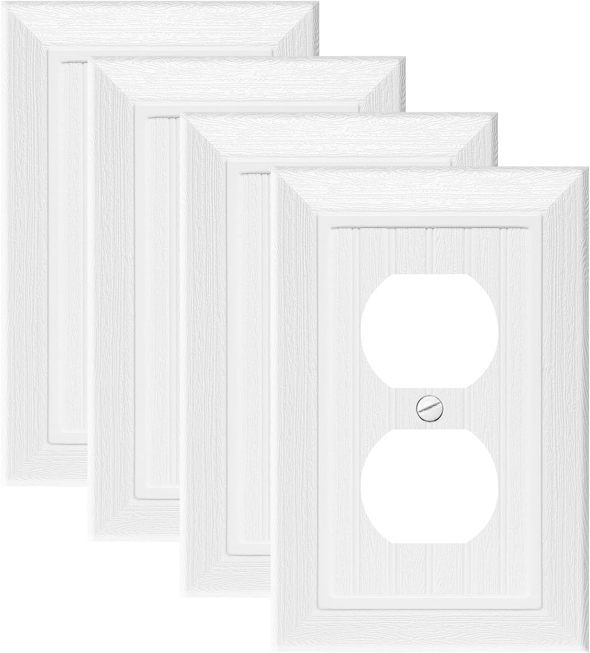 Modern Decorative Wall Plate Switch Plate Outlet Cover, Vintage Retro Wood Grain Design(Single