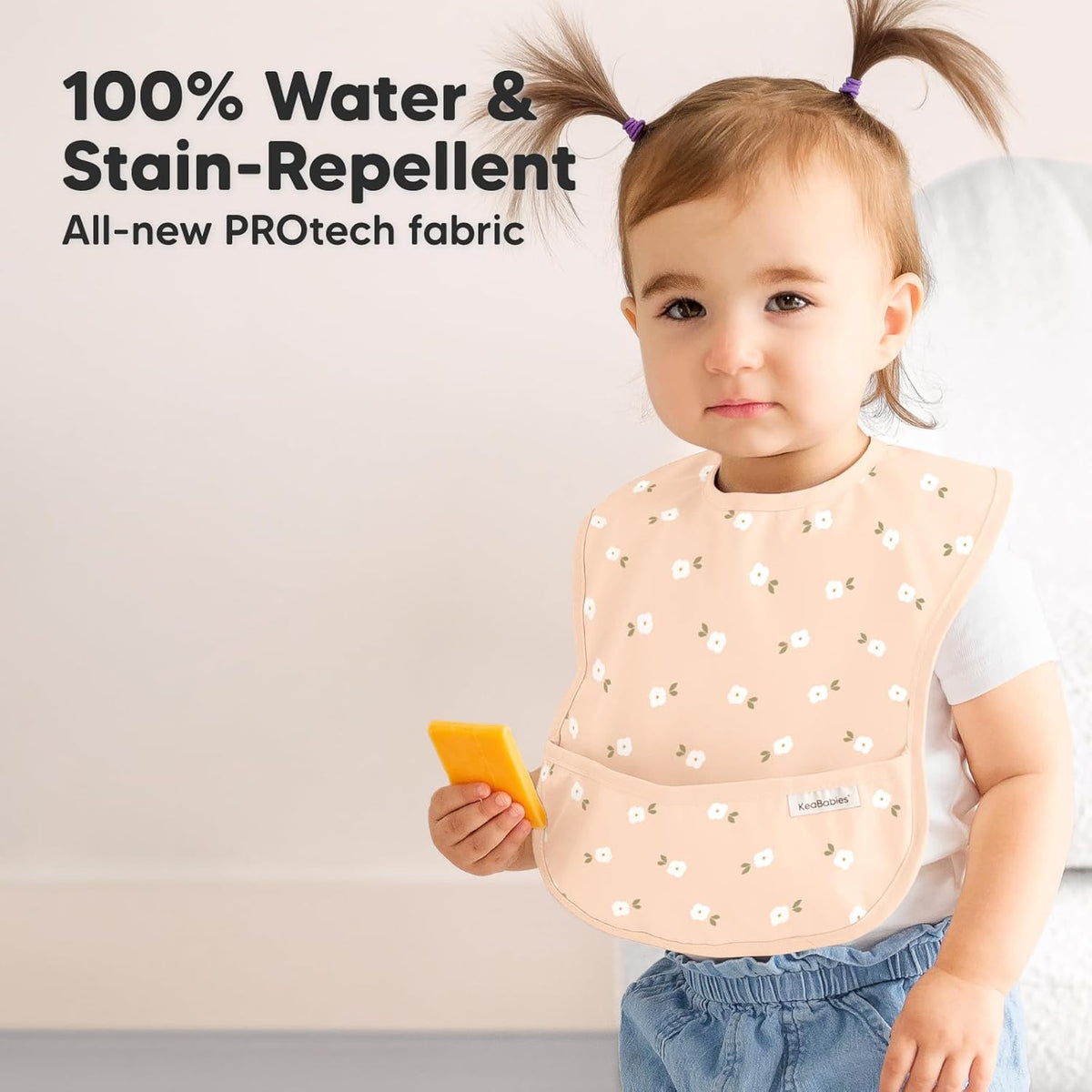 3-Pack Waterproof Baby Bibs for Eating - Lightweight Toddler Feeding Bibs with Large Food Catcher