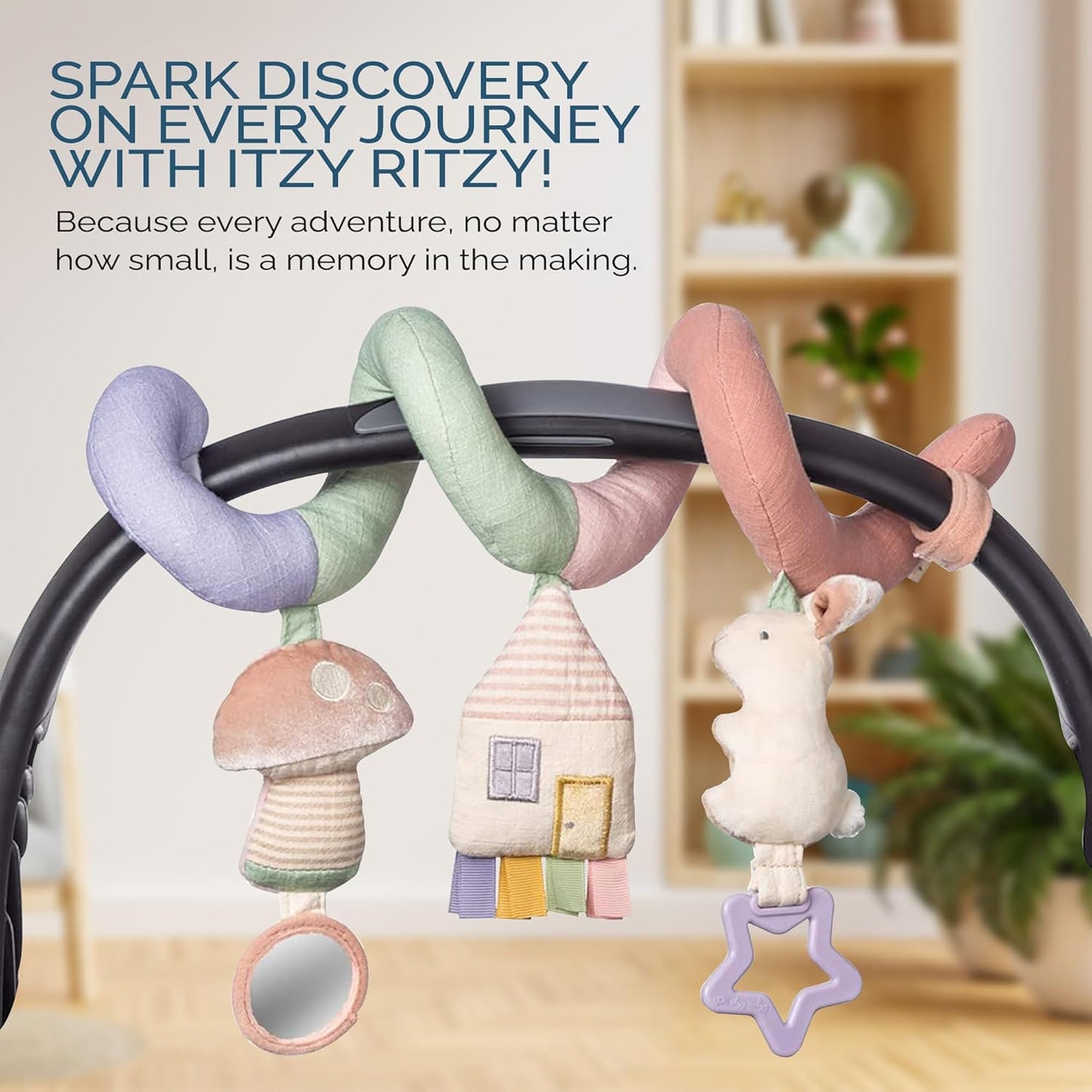 Itzy Ritzy Spiral Car Seat & Stroller Activity Toy - Stroller & Car Seat Toys for Ages 0 Months and