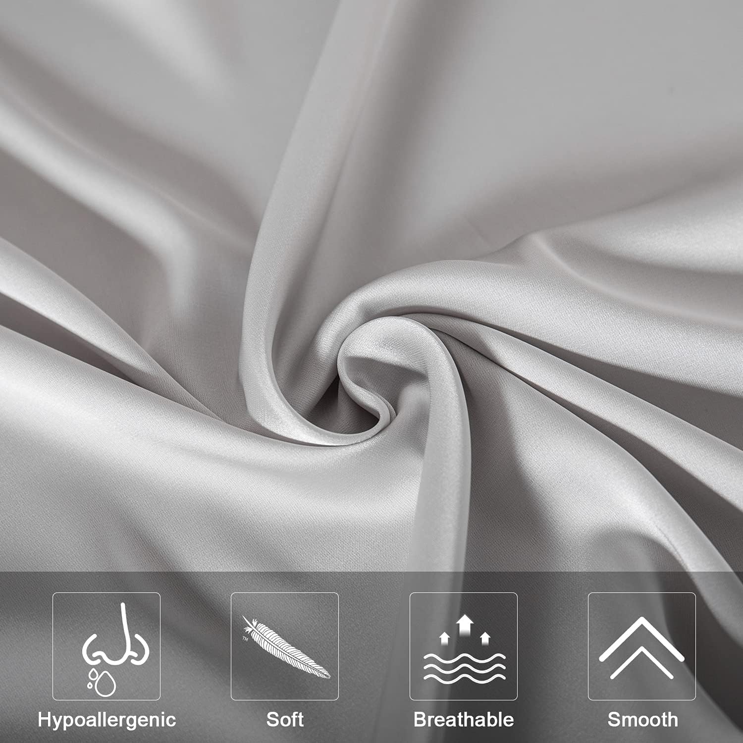 Mulberry Silk Pillowcase for Hair and Skin,Cooling Silk Pillow Case with Hidden Zipper,Allergen