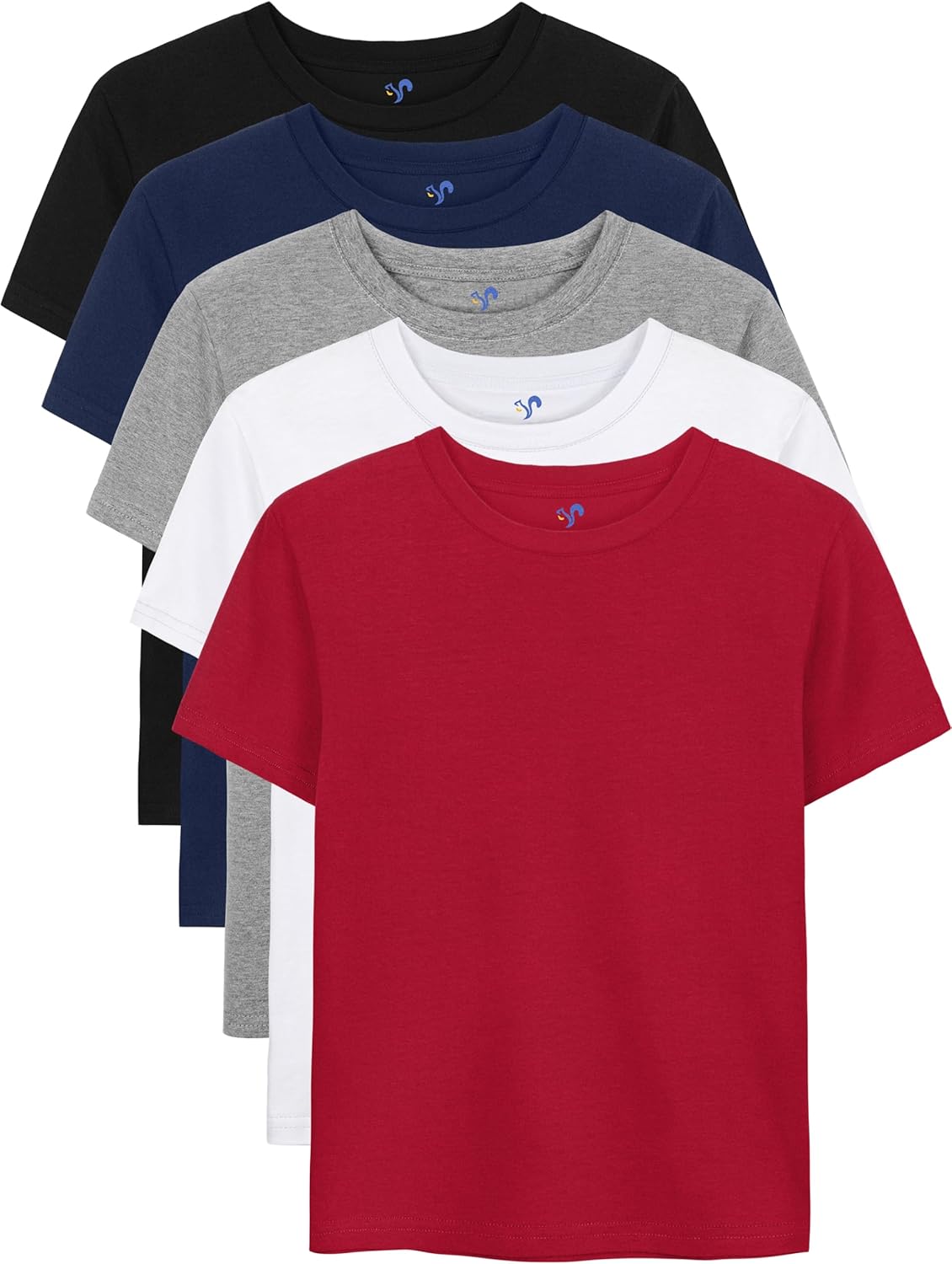 5 Pack Boys Shirts Short Sleeve Shirts for Boys Cotton T-Shirts Kids Toddler Tshirts Tees Clothes