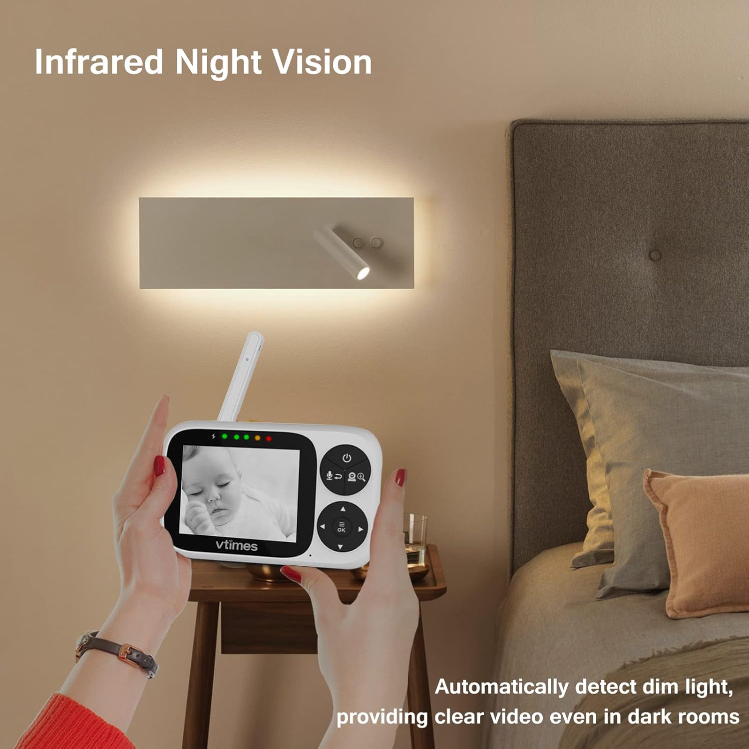 Baby Monitor with Camera and Audio, 3.2" IPS Screen Video Baby Monitor No WiFi Night Vision