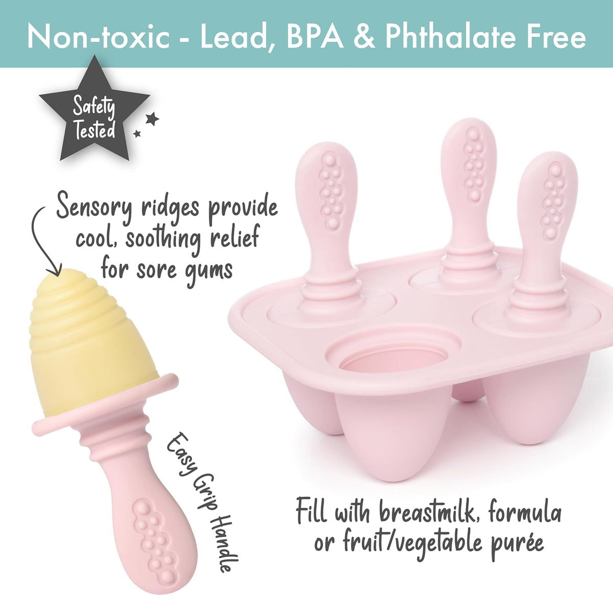 PrimaStella Silicone Petite Pops - Baby Popsicle Mold - BPA Free - Dishwasher Safe - 4 months+
