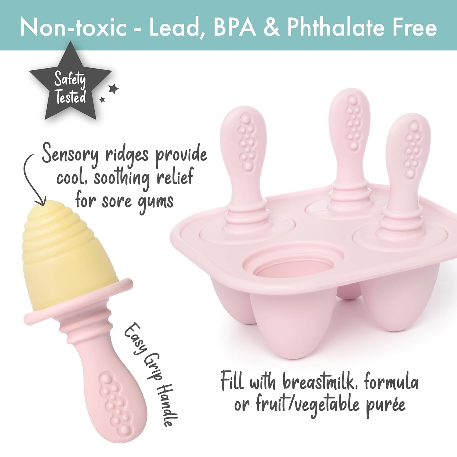 PrimaStella Silicone Petite Pops - Baby Popsicle Mold - BPA Free - Dishwasher Safe - 4 months+