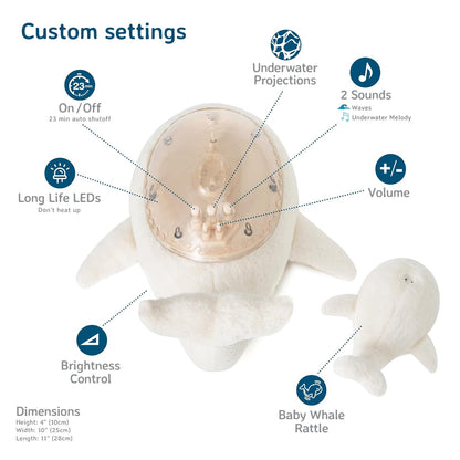 Cloud b Ocean Projector Nightlight with White Noise Soothing Sounds | Adjustable Settings and