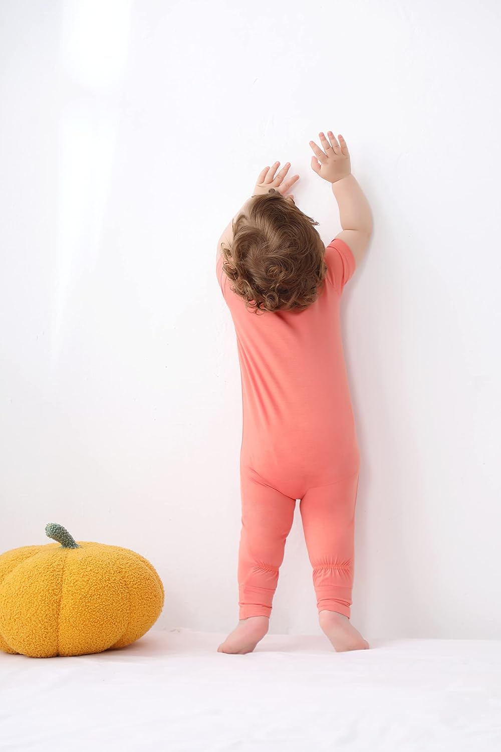 GUISBY Rayon Made from Bamboo Baby Pajamas, Summer Short Sleeve Footless Rompers, 2 Way Zipper