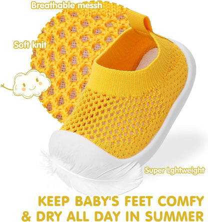 Baby Walking Shoes Toddler Girl Boy Soft Sole Breathable Mesh Slip on Summer Wide Shoes Infant