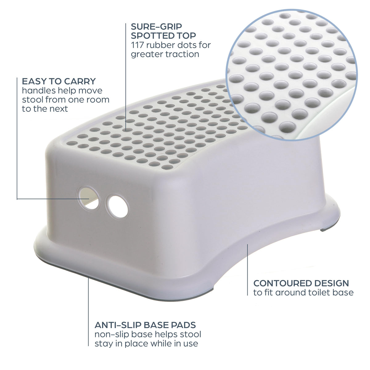Dreambaby Step Stool for Kids - Non-Slip Base and Contoured Design for Toilet Potty Training and