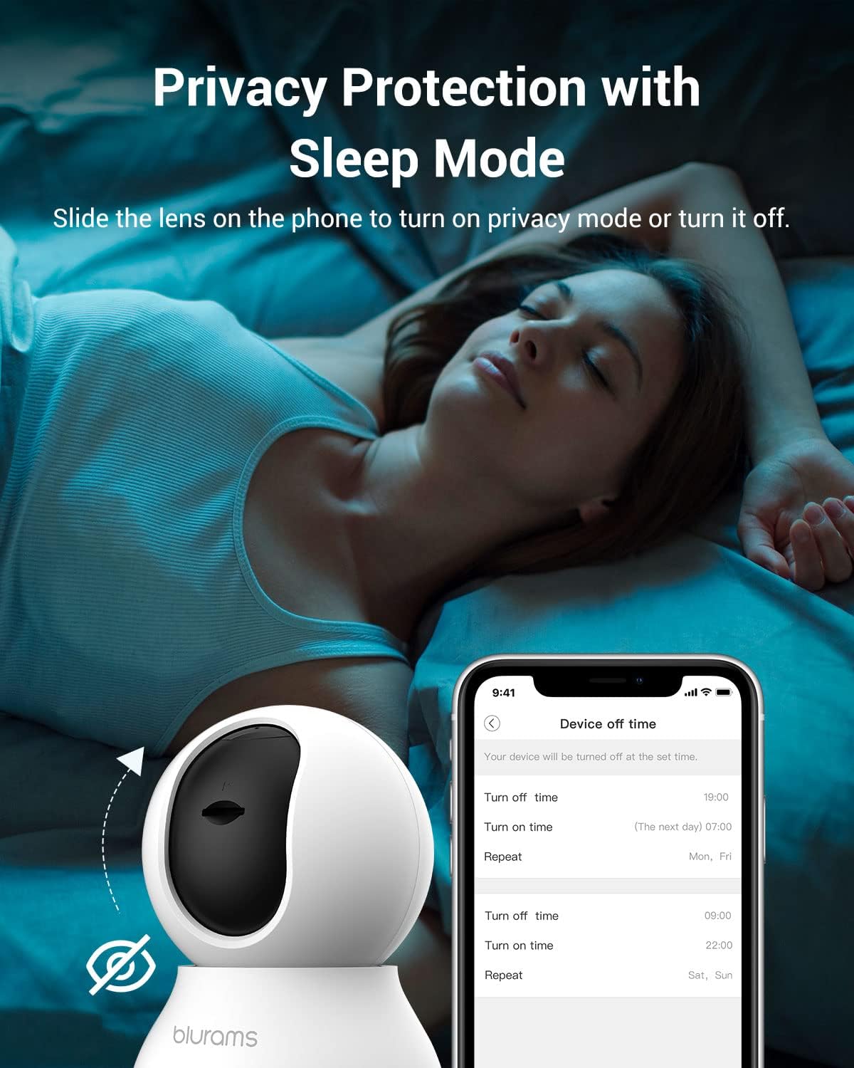 blurams Cameras for Home Security, 2K Indoor Camera 360° Pet Camera with Phone App, Motion