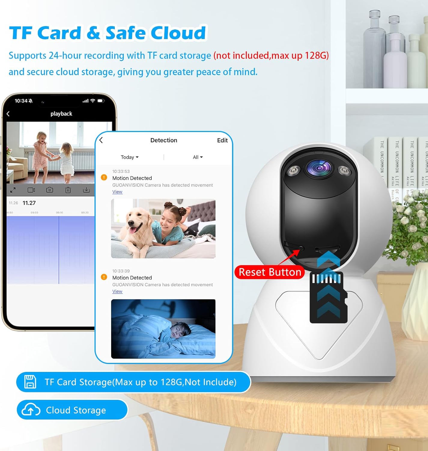 Indoor Pan/Tilt Security Camera, 5G WiFi Home Cameras for Baby Monitor/Pet Camera, Auto-Focus and