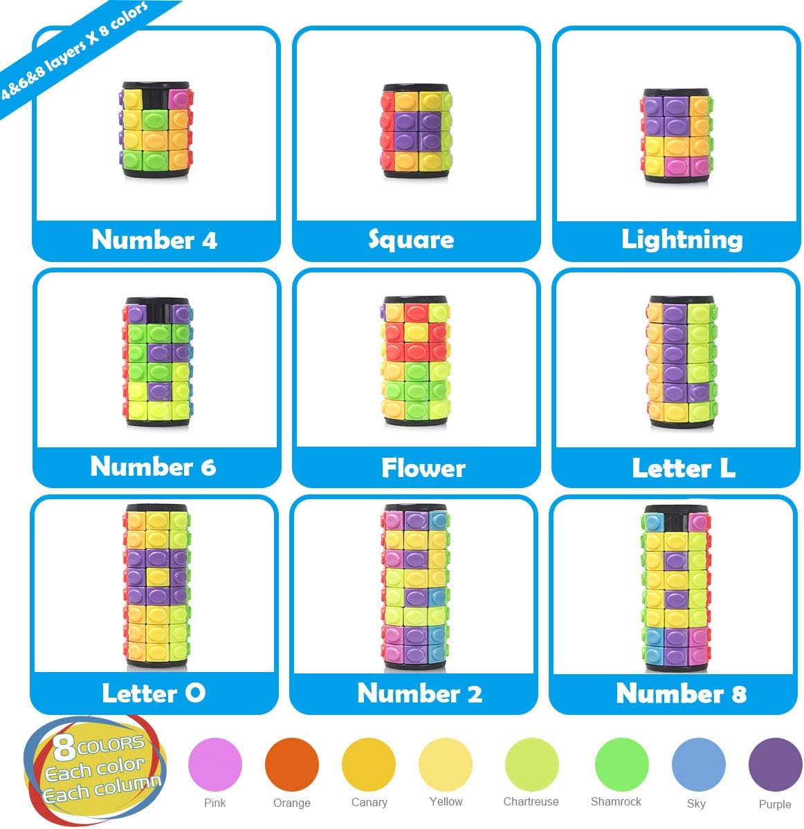 R.Y.TOYS Rotate and Slide Puzzle-Design Patent,Fidget Toys(Restore Order/Create Patterns) 8