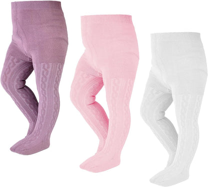 EPEIUS Baby Girl Tights Thick Cable Knit Leggings Stockings Cotton Pantyhose for Newborn Infant