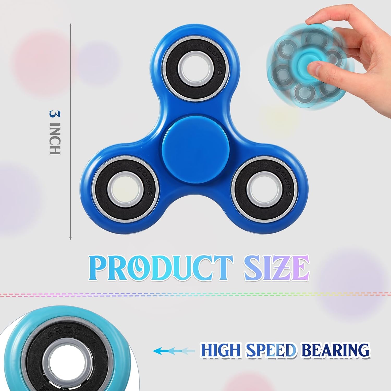 6 Pcs Fidget Spinner Toy Hand Fidget Spinner Bulk Sensory Fidget Toy Adults Fidget Spinners for