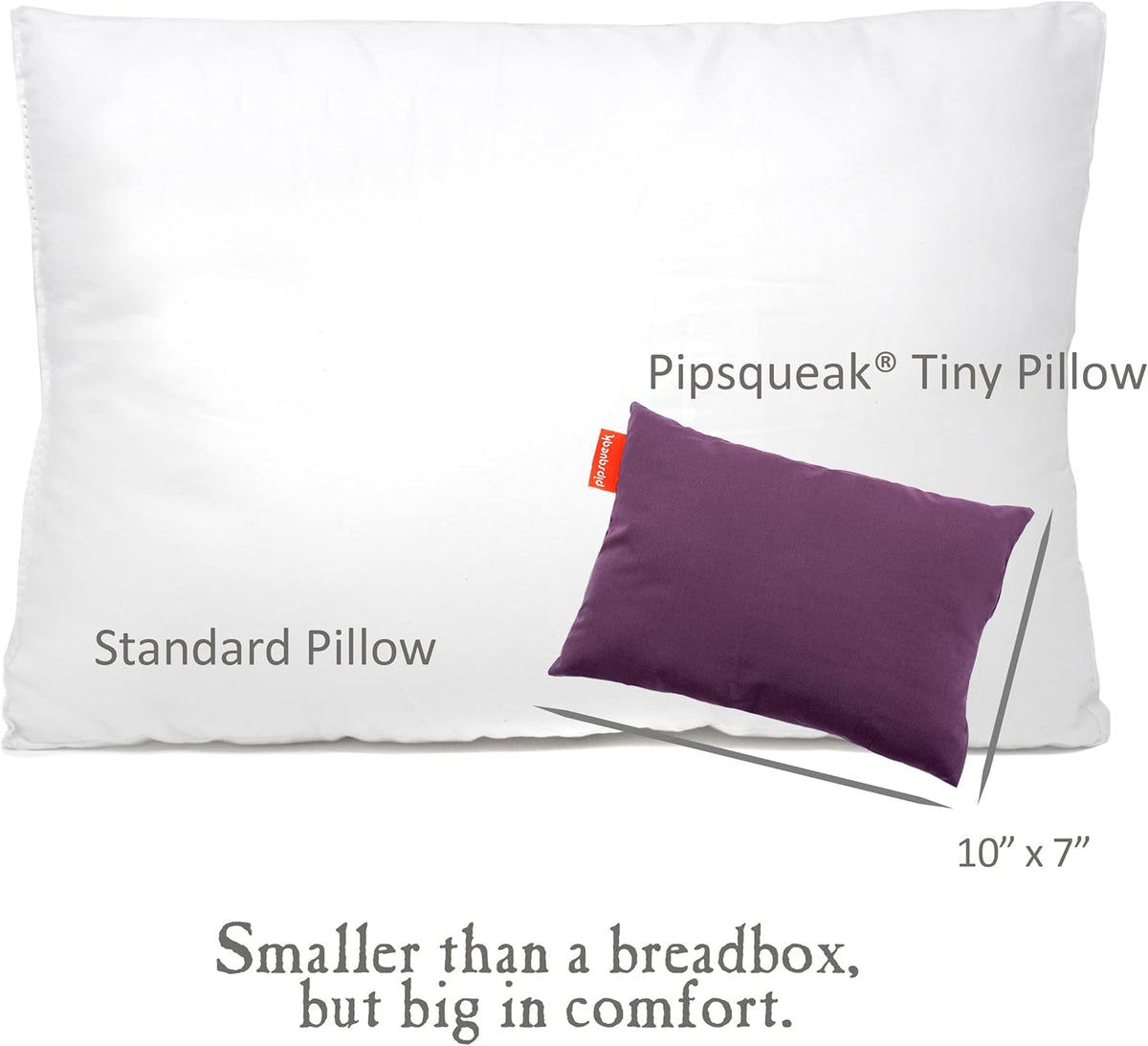 Pipsqueak Microfiber Pillow - Small, Mini, Tiny - 11 x 7 in - Perfect for Travel, Cars, Airplanes