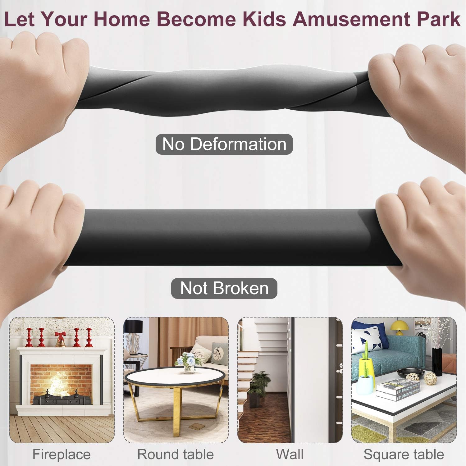 Baby Proofing Edge Corner Protector, 20.5 ft (18.1ft Edge + 8 Corners) Baby Proof Corner