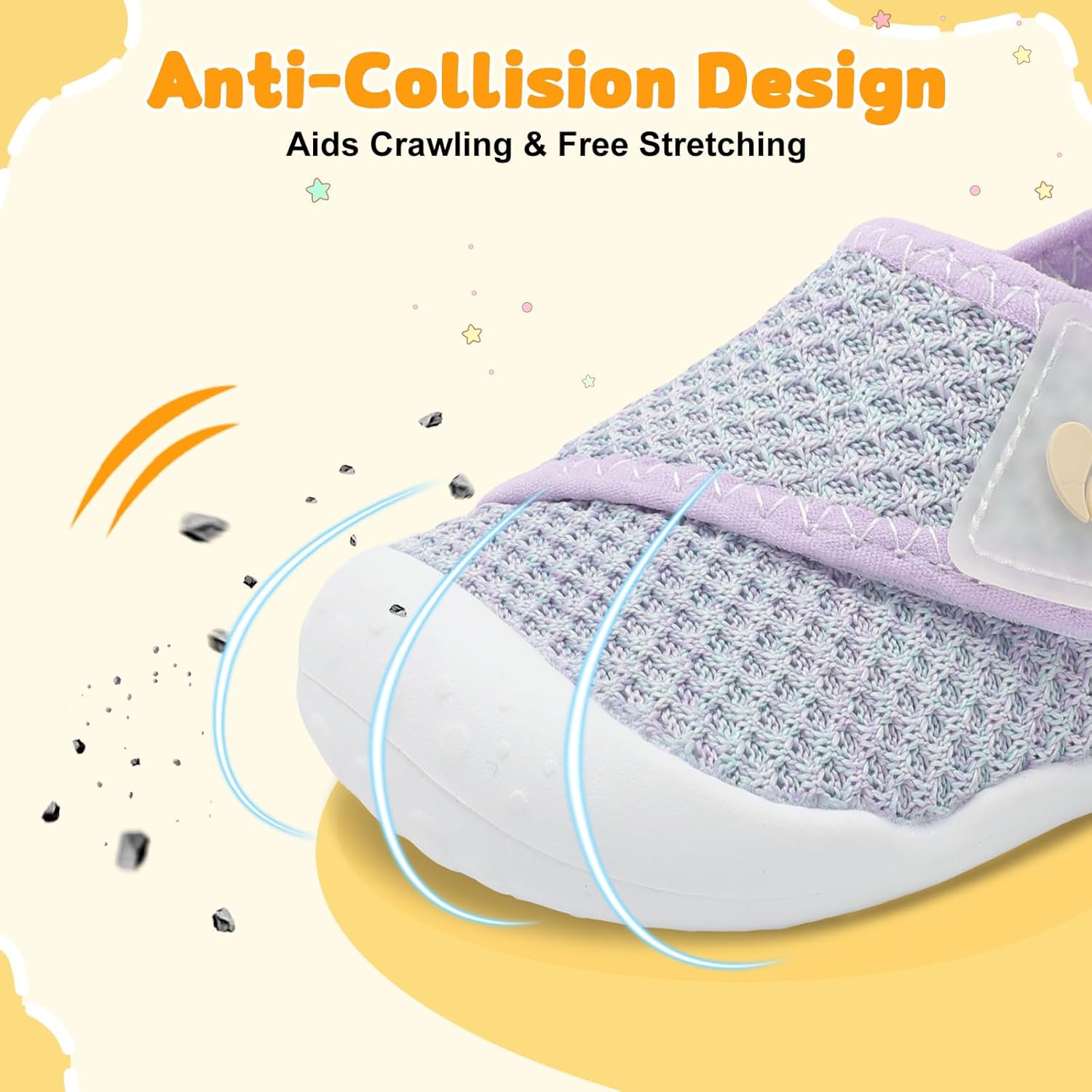 FEETCITY Baby First Walking Shoes Wide Baby Shoes Infant Sneakers Newborn Crib Shoe Barefoot