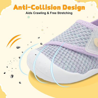 FEETCITY Baby First Walking Shoes Wide Baby Shoes Infant Sneakers Newborn Crib Shoe Barefoot