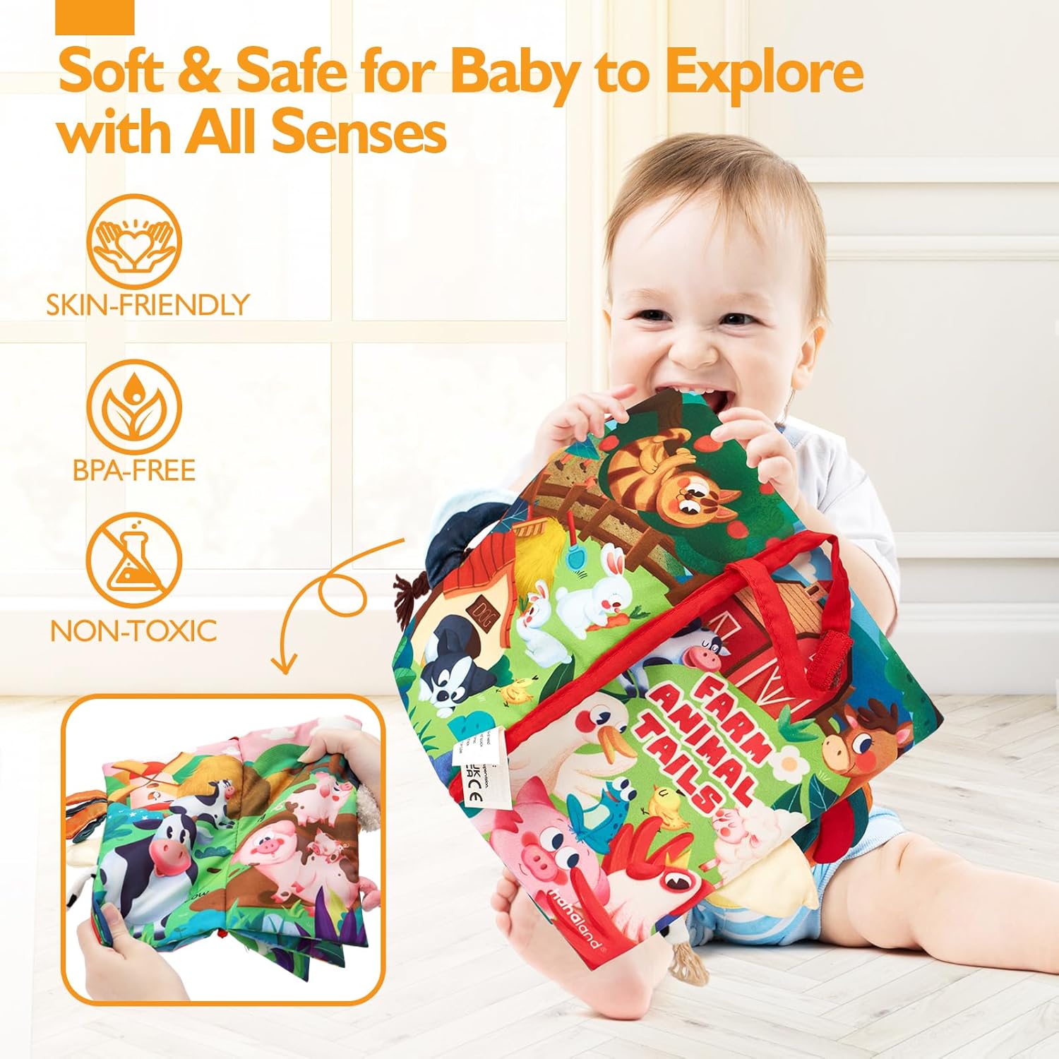hahaland Baby Books 0-6 Months,Infant Tummy Time Toy High Contrast Sensory Toys 6 to 12 Months