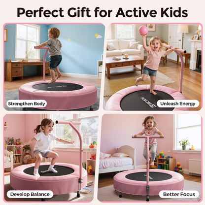 BCAN SP1 36'' Kids Toddler Trampoline Indoor, Foam Handle | FED Fitness