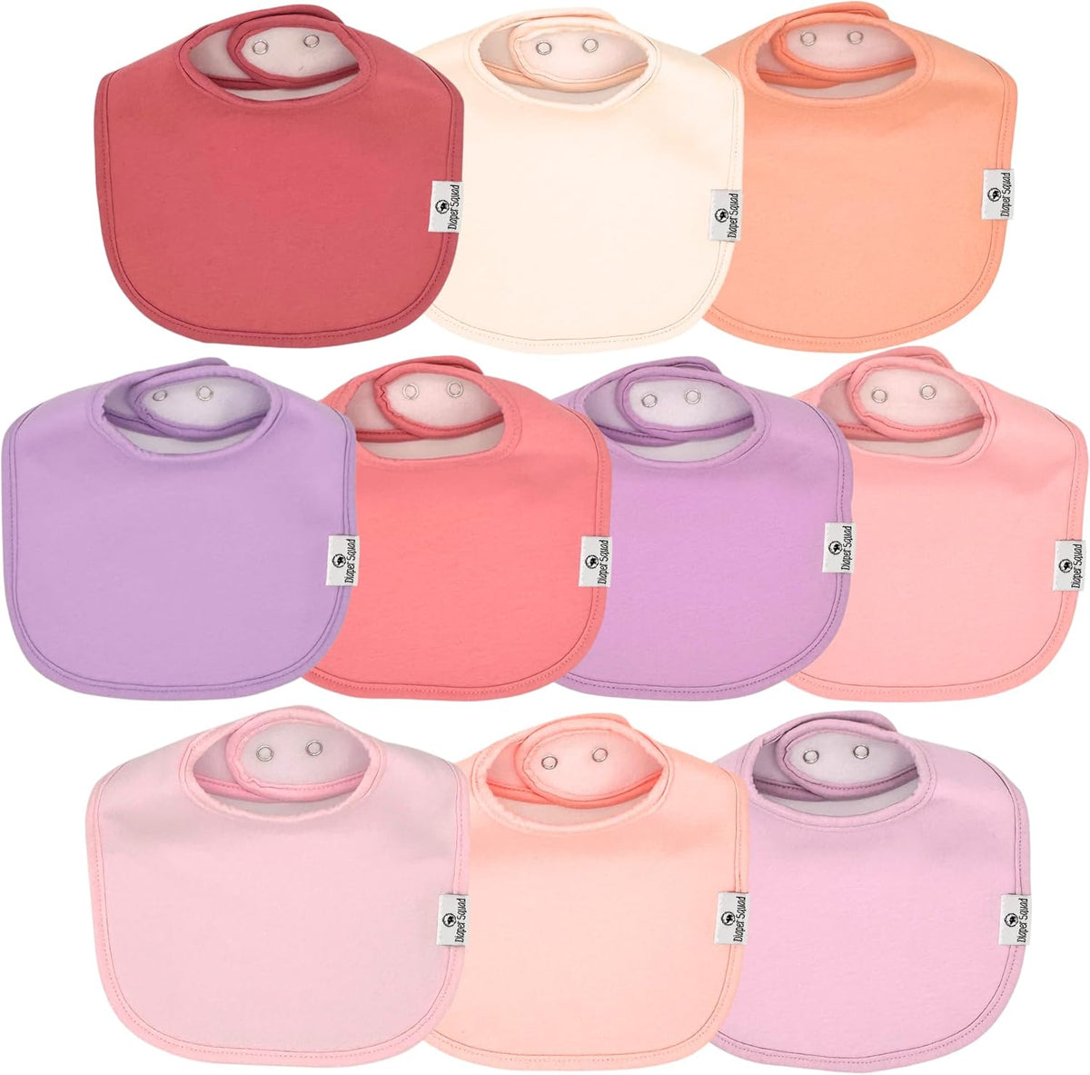 DiaperSquad's Baby Bibs for Drooling and Teething, Bibs for Boys, Baby Girl - Solid Cotton Baby