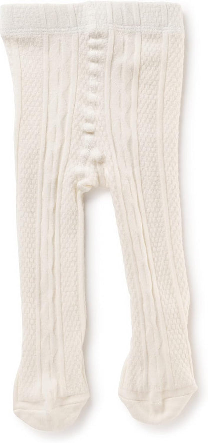 Silky Toes Luxurious Cotton Tights for Baby Girls 1 Pk Cable Knit Winter Footed Leggings