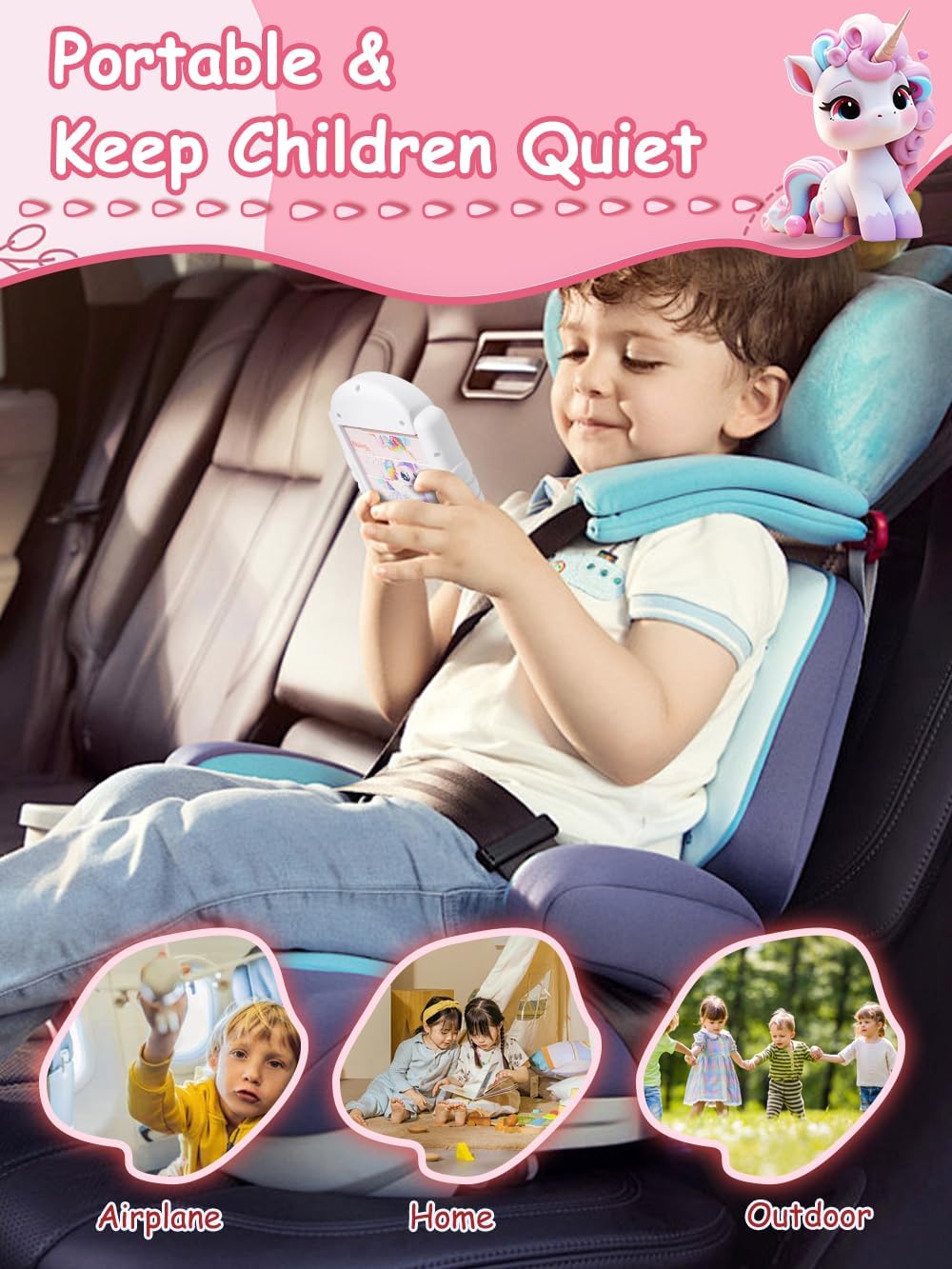16-Piece Rotating Puzzles for Kids 4-6, Toddlers Puzzles 2-4, Road Trip, Airplane Activities Game