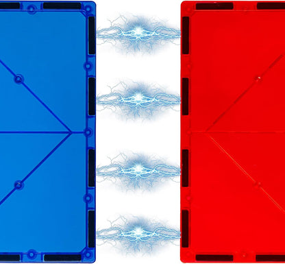 Gemmicc 6 PCS Large Magnetic Tiles,Jumbo Magnet Base Plates,STEM Magnetic Building Blocks for Kids