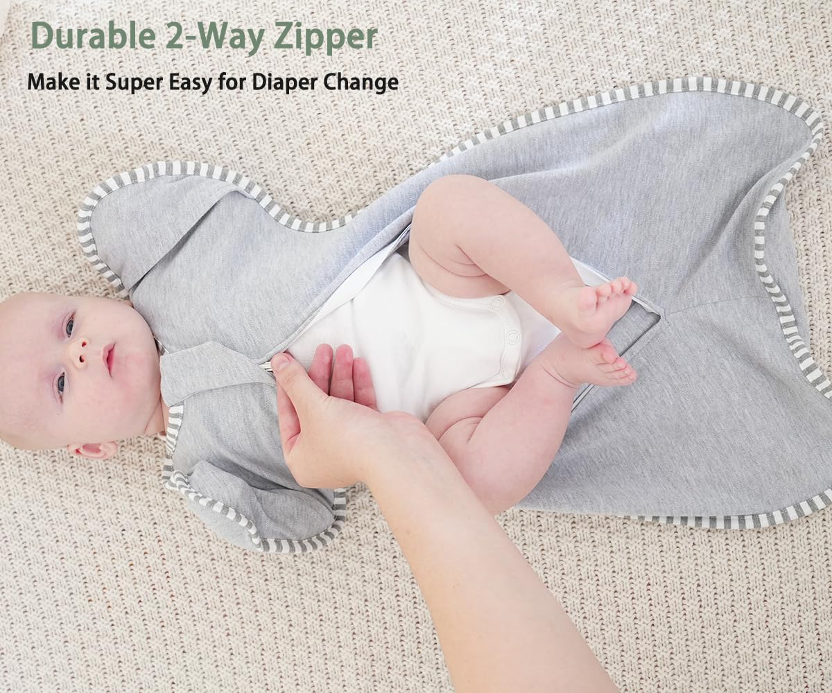 Baby Sleep Swaddles Arms up Swaddle 6-9 Months, Baby Transitional Swaddle Sack with 2-Way Zipper