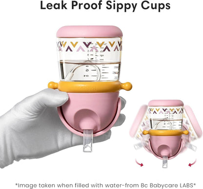 bc babycare Straw Sippy Cups for Toddler, No Spill Sippy Cups for Baby 1+ Year Old, Transition