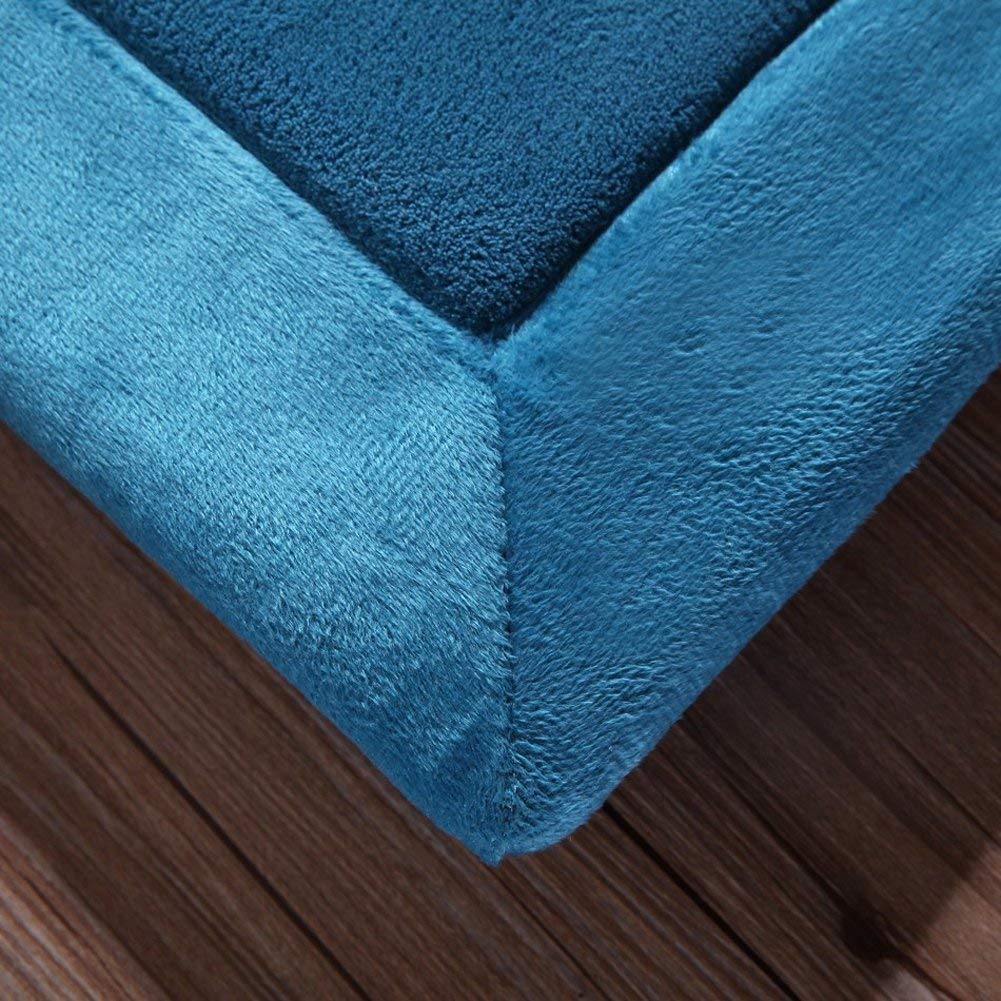 Loartee Coral Velvet Crawling Rug (5.0'x 6'8", Blue) for Toddler Children Play Area Rug Yoga Mat