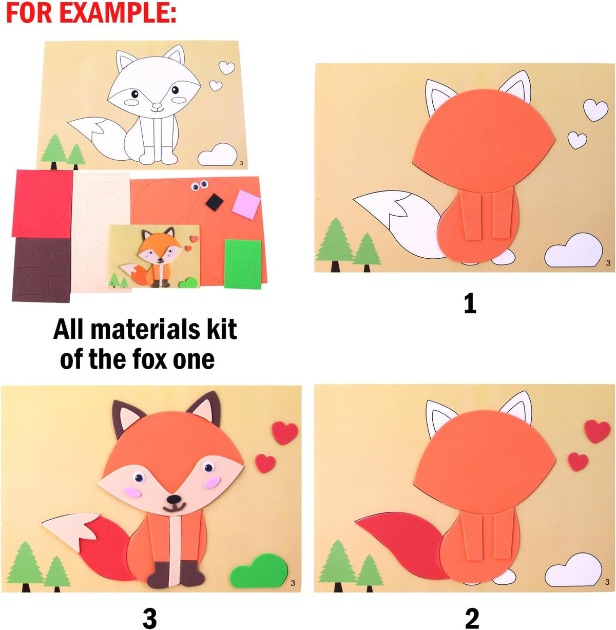 Lovyan 3D EVA Foam Stickers for Toddlers 12PCS Sticky Foam DIY Craft Preschool Art Class Drawing