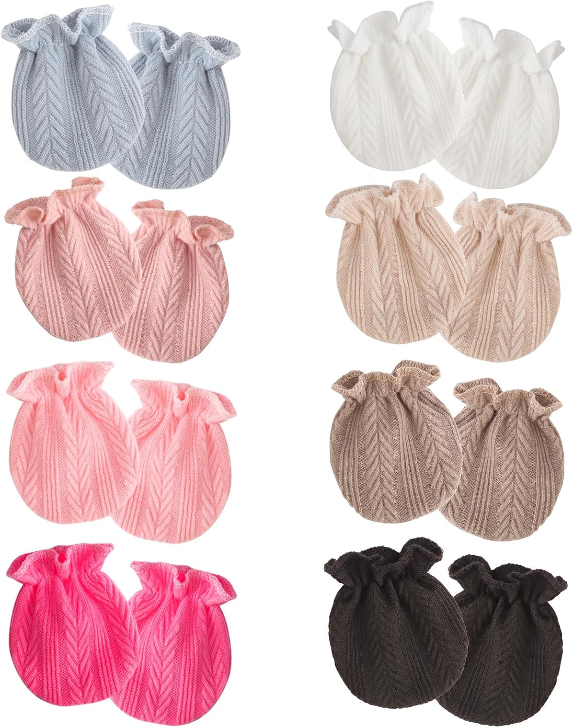 Newborn Baby Mittens No Scratch Cotton Elastic Wrist Gloves Infant Toddler Mittens for Baby Boy