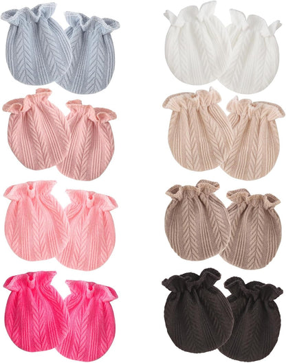 Newborn Baby Mittens No Scratch Cotton Elastic Wrist Gloves Infant Toddler Mittens for Baby Boy