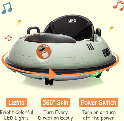 12V Electric Ride on Bumper Car for Toddlers, Kids Bumper Car with Remote Control, 360 Degree Spin