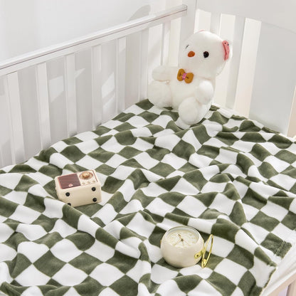 Yurhap Checkered Baby Blanket Fleece Baby Blankets for Boys, Ultra Soft Cozy Fluffy Infant Toddler