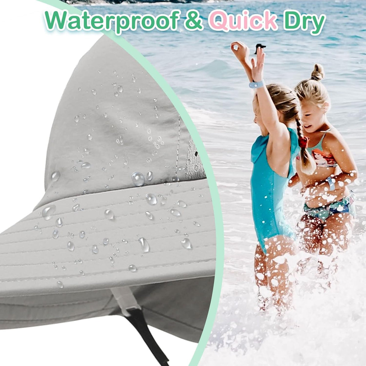 XIAOHAWANG Girls Sun Hat Baby Beach Hats Boys UPF 50+ Kids Summer Protection Cap Toddler Breathable