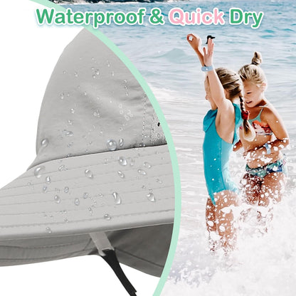 XIAOHAWANG Girls Sun Hat Baby Beach Hats Boys UPF 50+ Kids Summer Protection Cap Toddler Breathable