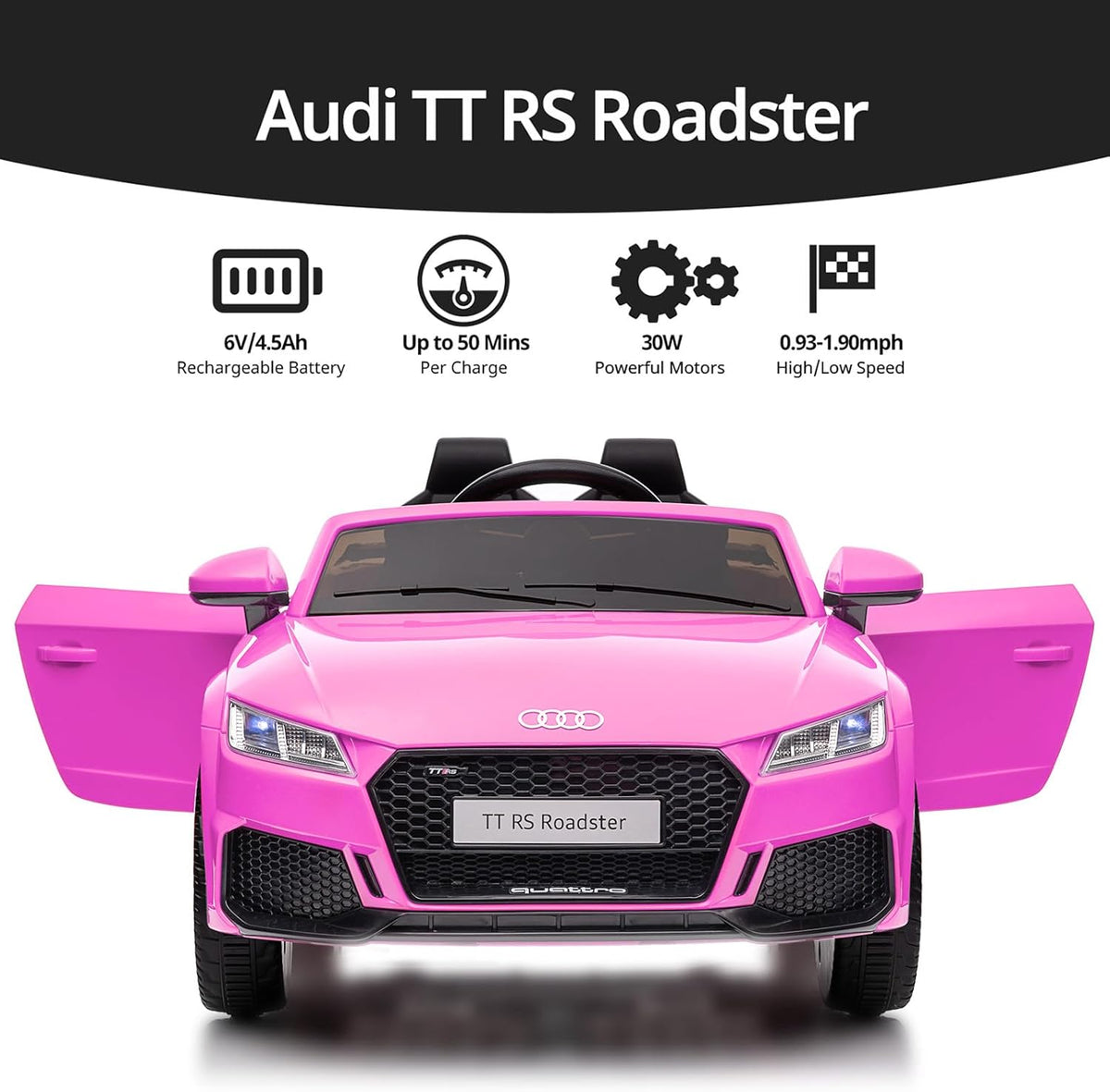 Electric Car for Kids, Licensed Audi 6V Kids Ride on Car Toy for Toddlers with Remote, Bluetooth