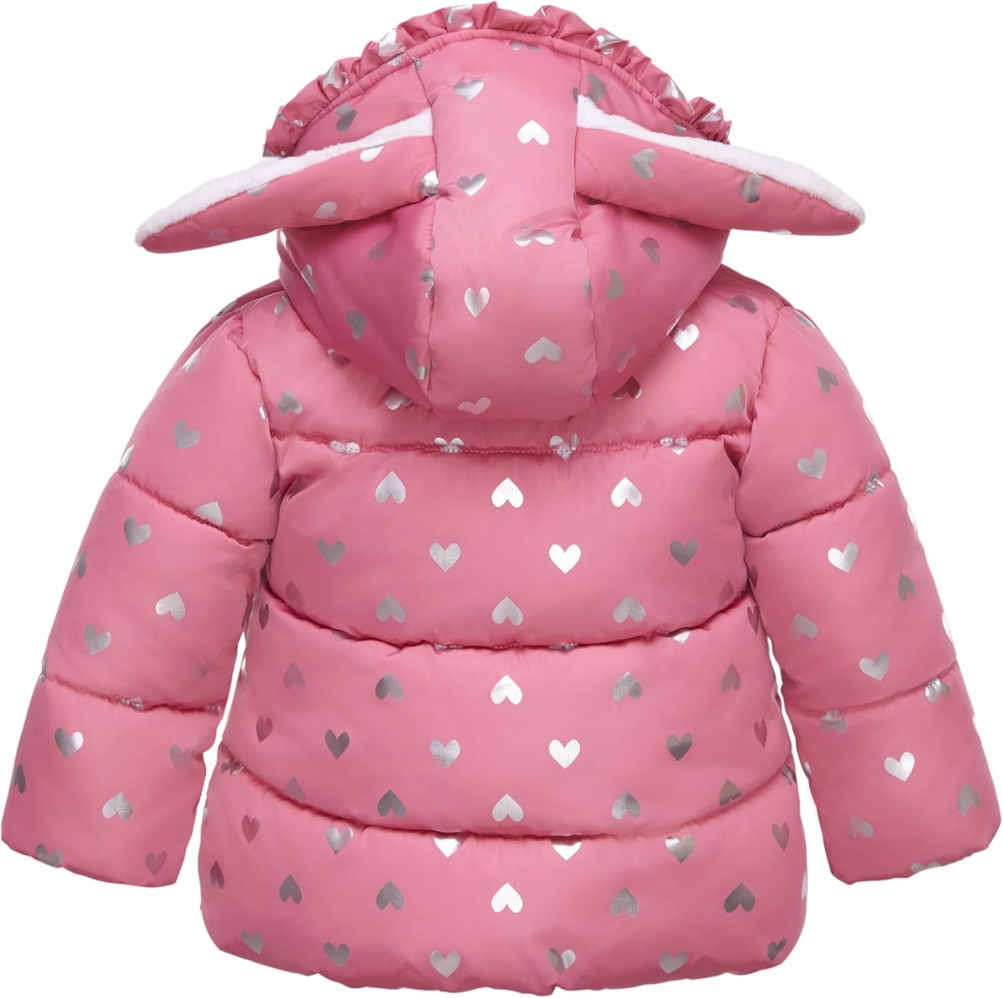 Rokka&Rolla Baby Girls' Water-Resistant Soft Mini Fur Lined Puffer Jacket Winter Coat for Newborn