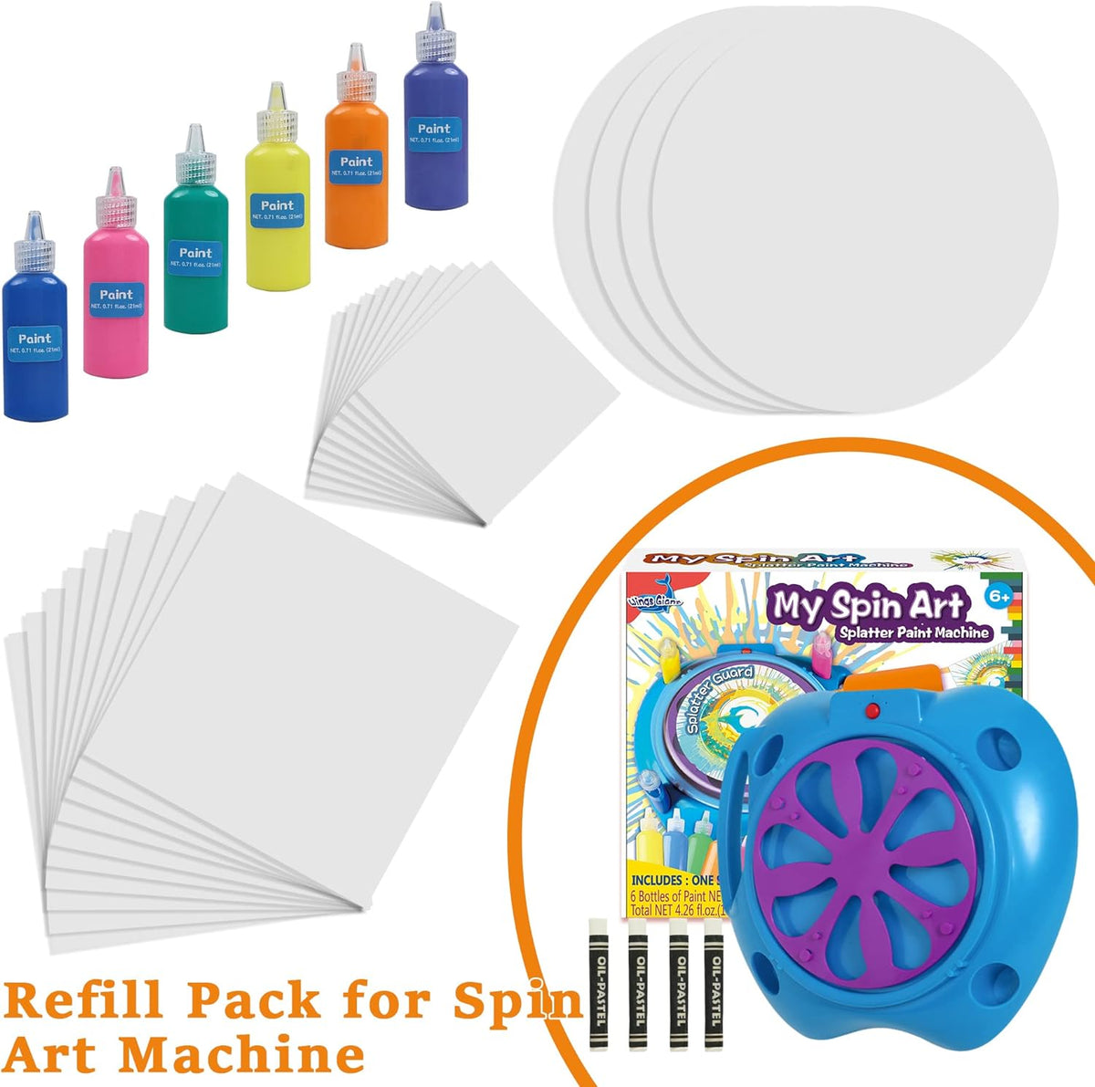 Spin Art Machine Variable Speed, Battery Operated Spinner - Paint Spinner with Splatter Guard