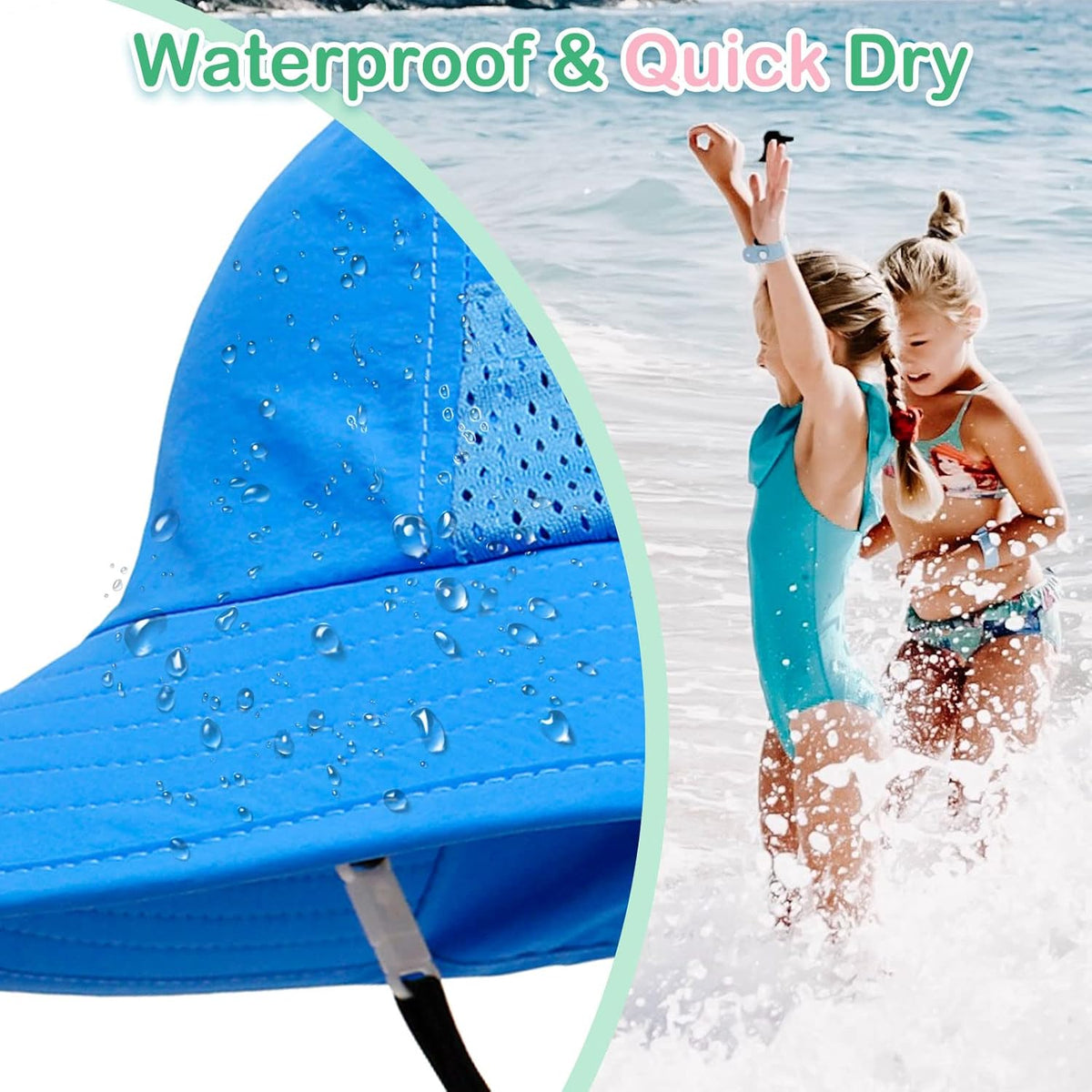 XIAOHAWANG Girls Sun Hat Baby Beach Hats Boys UPF 50+ Kids Summer Protection Cap Toddler Breathable