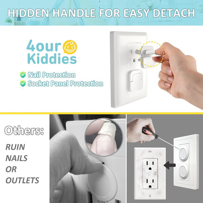 4our Kiddies Baby-Proof Outlet Covers (60 Pack) - Child Safety Electric Plug Protectors to Prevent